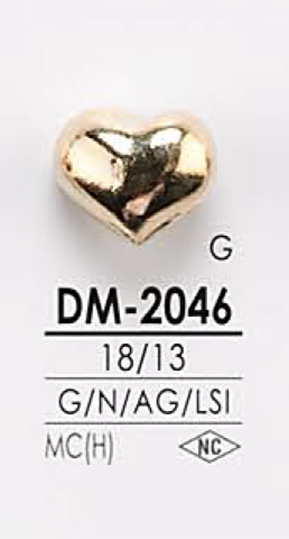 DM2046 하트형 메탈 단추 IRIS