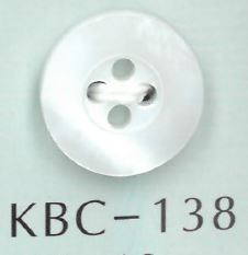 KBC-138 BIANCO SHELL4 구멍 중심 움푹 쉘버튼[단추] Sakamoto Saiji Shoten