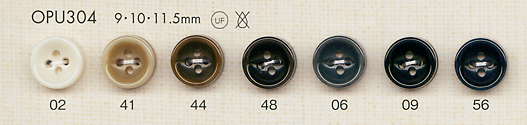OPU304 셔츠・블라우스용 떫은 귀여운 4구멍 폴리에스텔 단추 다이야 버튼(DAIYA BUTTON)