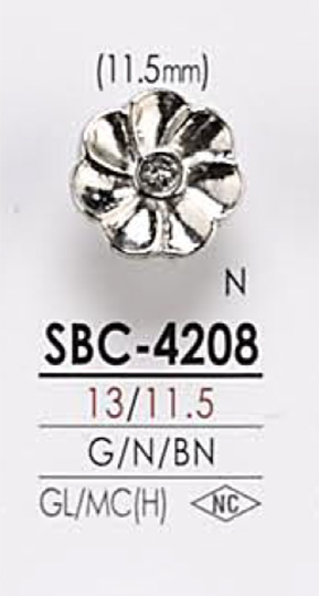 SBC4208 꽃 모티브 금속 단추 IRIS