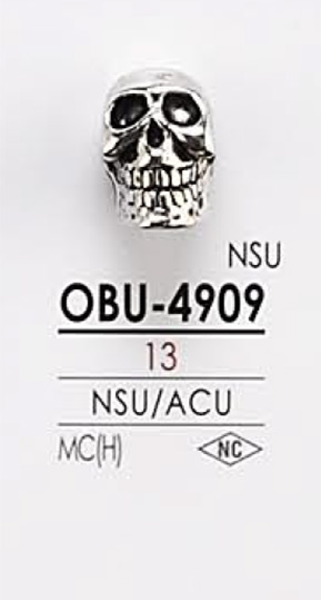 OBU4909 해골형 메탈 단추 IRIS