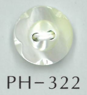 PH322 2 구멍 원형 꽃 모양 커팅 쉘버튼[단추] Sakamoto Saiji Shoten