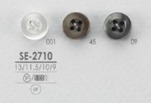 SE-2710 심플 조개 셔츠 블라우스 용 4 구멍 폴리 에스테르 단추 IRIS