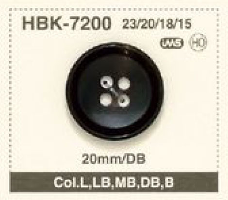 HBK-7200 천연 소재 물소 정장 재킷 용 4 구멍 혼 단추 IRIS