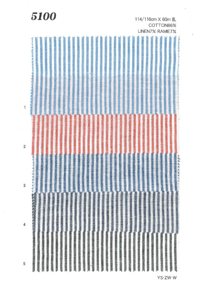 MU5100 린넨 줄무늬[원단] Ueyama Textile