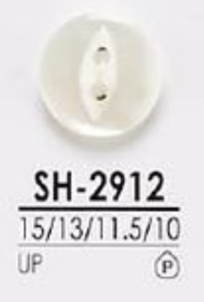 SH-2912 폴리에스테르 수지제 표공 2개 구멍・광택 단추 IRIS