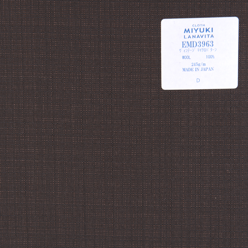 EMD3963 파인 울 컬렉션 빈티지 마이크로 패턴 다크 브라운[원단] 미유키 케오리(MIYUKI)
