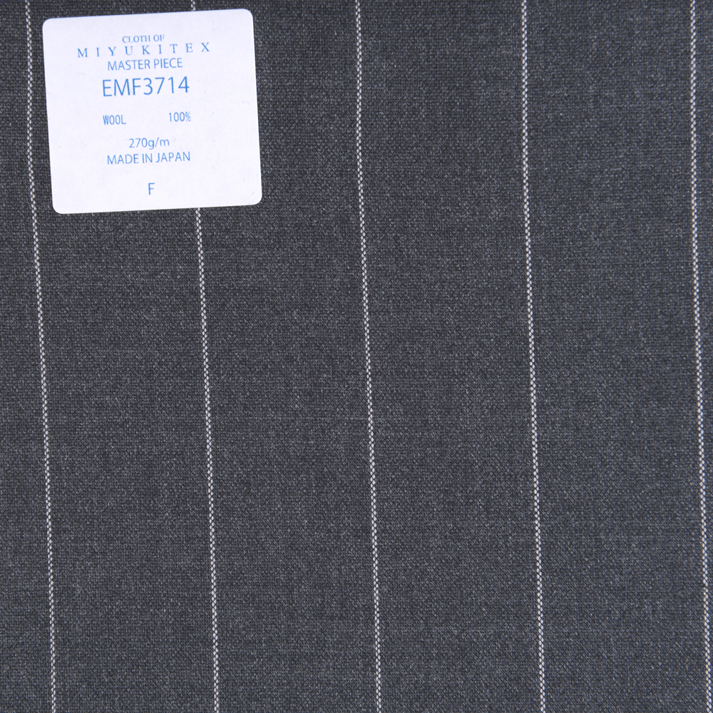 EMF3714 마스터 피스 컬렉션 사빌 로우 털실 카운트 시리즈 広巾 스트라이프 그레이[원단] 미유키 케오리(MIYUKI)