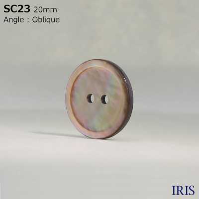 SC23 천연 소재 조개제 표공 2개 구멍 윤기 있는 단추 IRIS 서브 사진