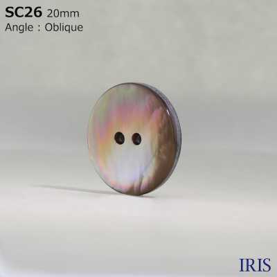 SC26 천연 소재 조개 2 구멍 윤기있는 단추 IRIS 서브 사진