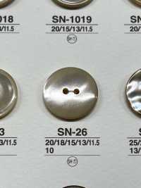 SN26 천연 소재 다카세 조개 2 구멍 윤기있는 단추 IRIS 서브 사진