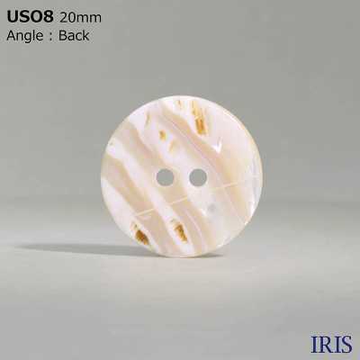 USO8 천연 소재 쉘 염색 표 구멍 2 구멍 윤기있는 단추 IRIS 서브 사진