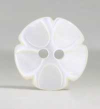 SSO18 천연 소재 조개 꽃 모양 2 개의 구멍 윤기있는 단추 IRIS 서브 사진