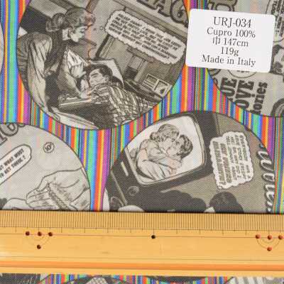 URJ-034 이탈리아 제 큐플러 100% 프린트 안감 레인보우 배경에 만화 무늬 프린트 TCS 서브 사진