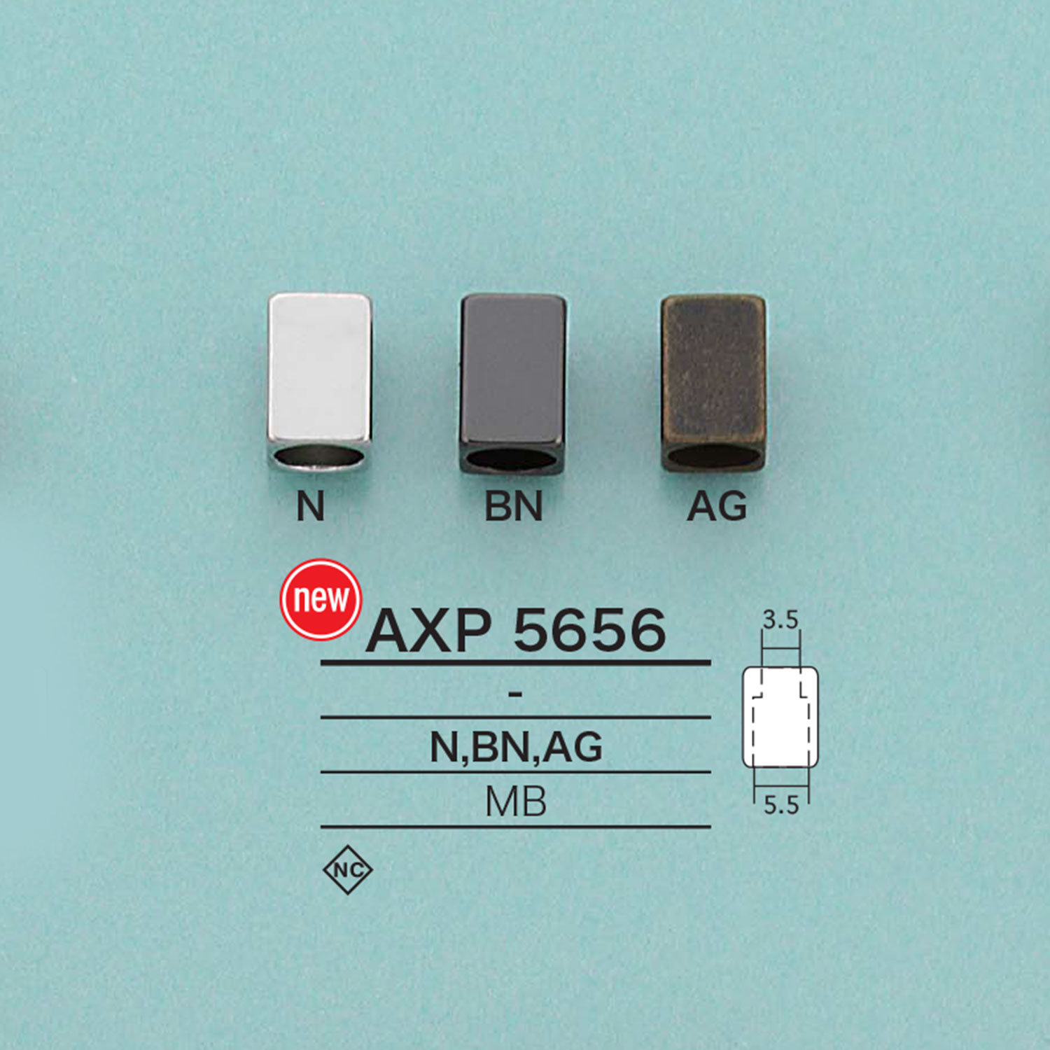 AXP5656 각형 고드 엔드 스토퍼[버클 고리, 링] IRIS