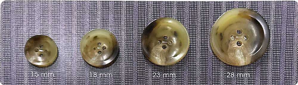 GCOR007 【물소조】4개 구멍 단추 (스몰 사이즈) NITTO Button
