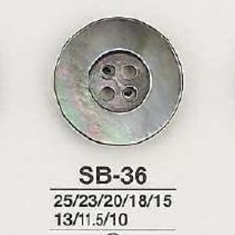 SB36 마더오브펄 겉구멍 4개 구멍 단추 IRIS