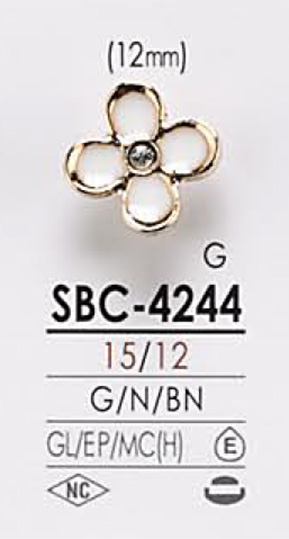 SBC4244 염색용 꽃 모티프 메탈 단추 IRIS