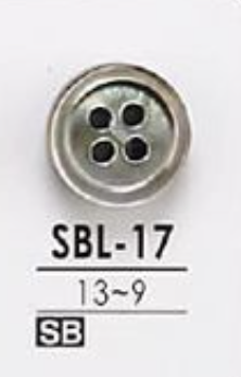 SBL17 마더오브펄 (자개) 조개제 표공 4개 구멍 단추 무색 IRIS