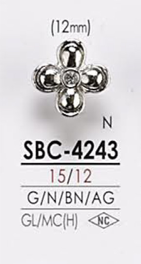 SBC4243 꽃 모티브 금속 단추 IRIS