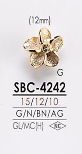 SBC4242 꽃 모티브 금속 단추 IRIS
