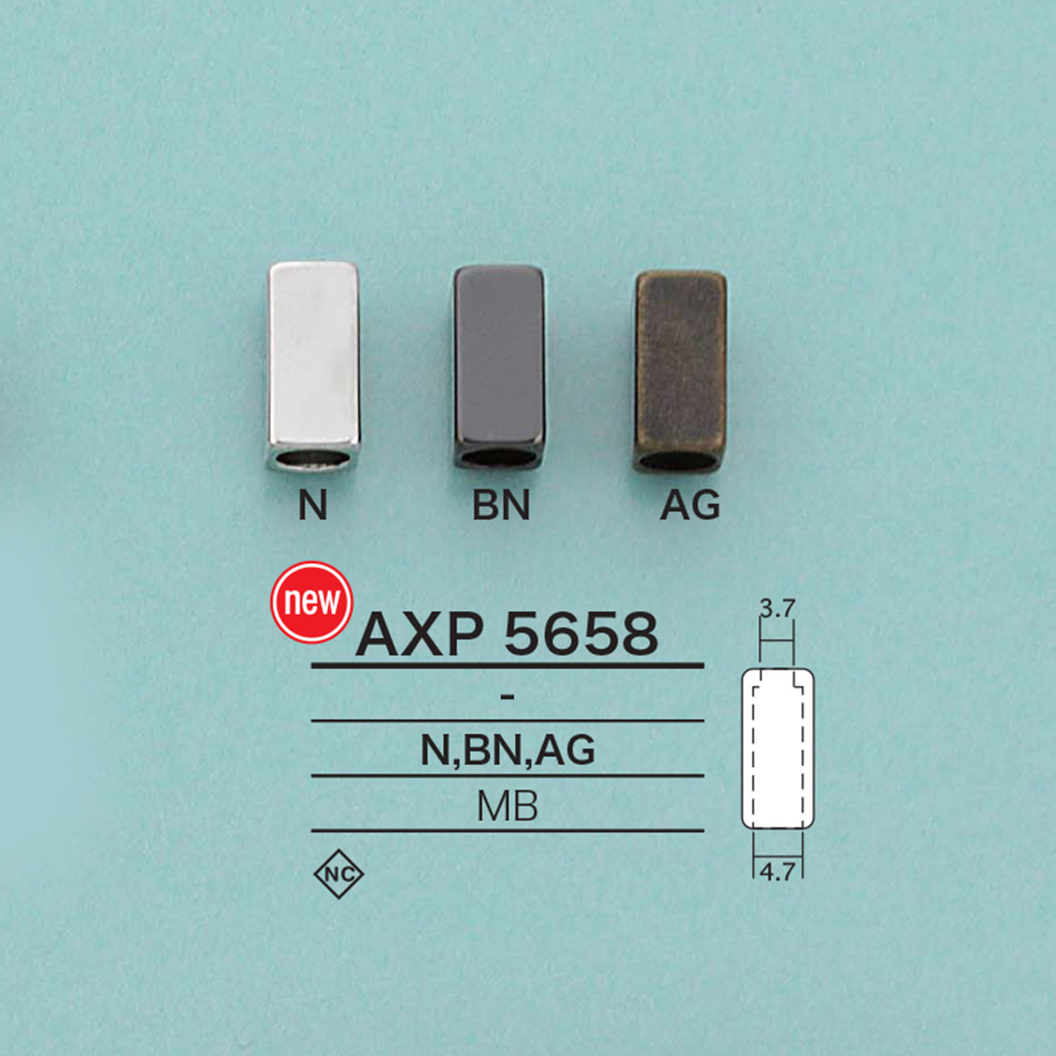 AXP5658 각형 고드 엔드 스토퍼[버클 고리, 링] IRIS