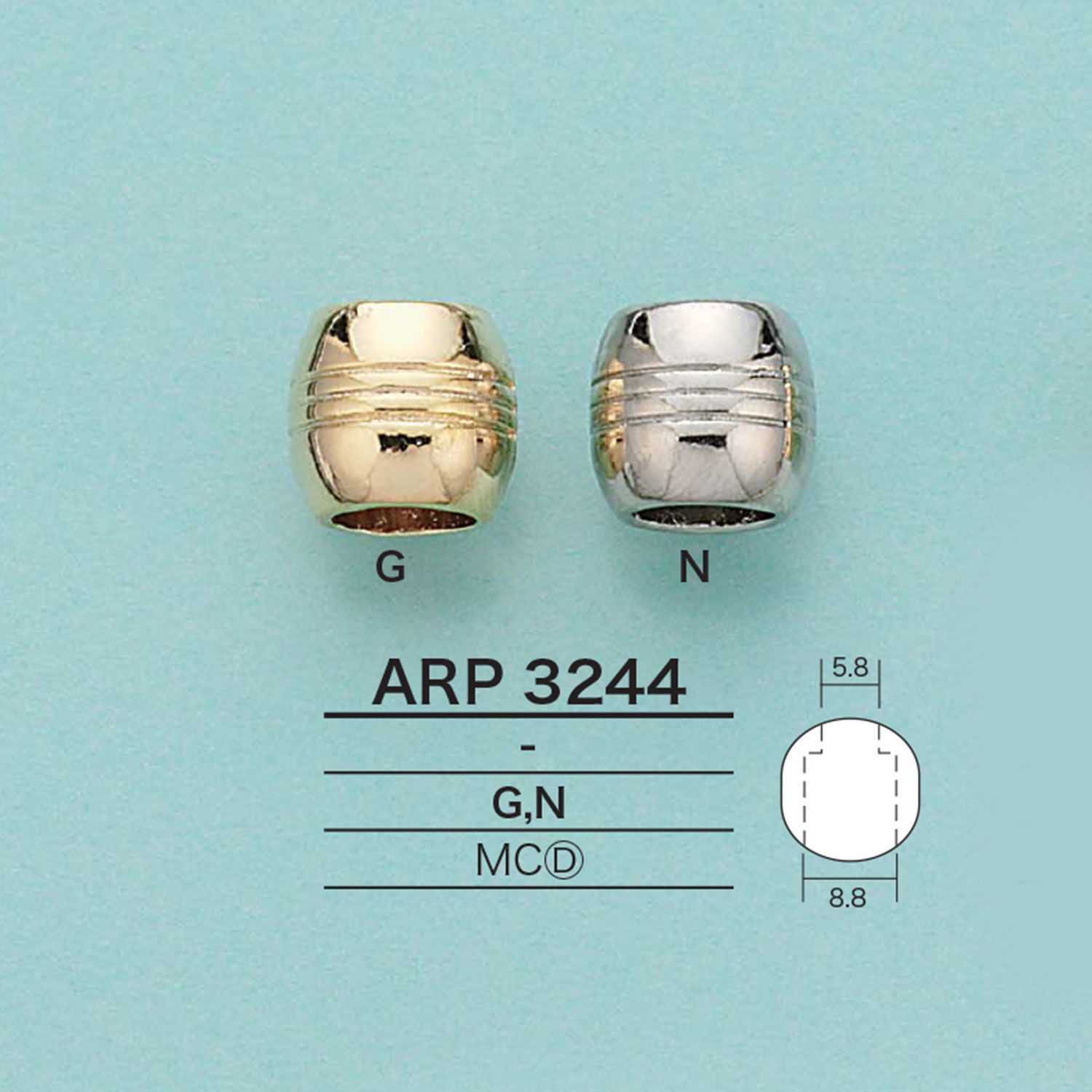 ARP3244 원형 고드 엔드 스토퍼(도금)[버클 고리, 링] IRIS