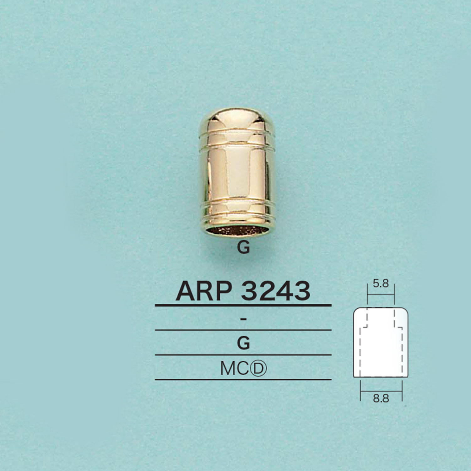 ARP3243 원통형 고드 엔드 스토퍼(도금)[버클 고리, 링] IRIS
