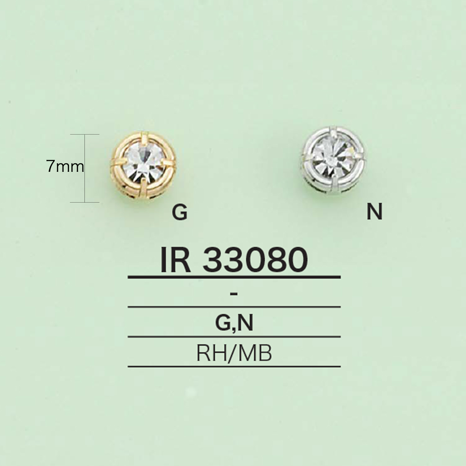 IR33080 라인 스톤이있는 매력 (원형)[잡화 기타] IRIS