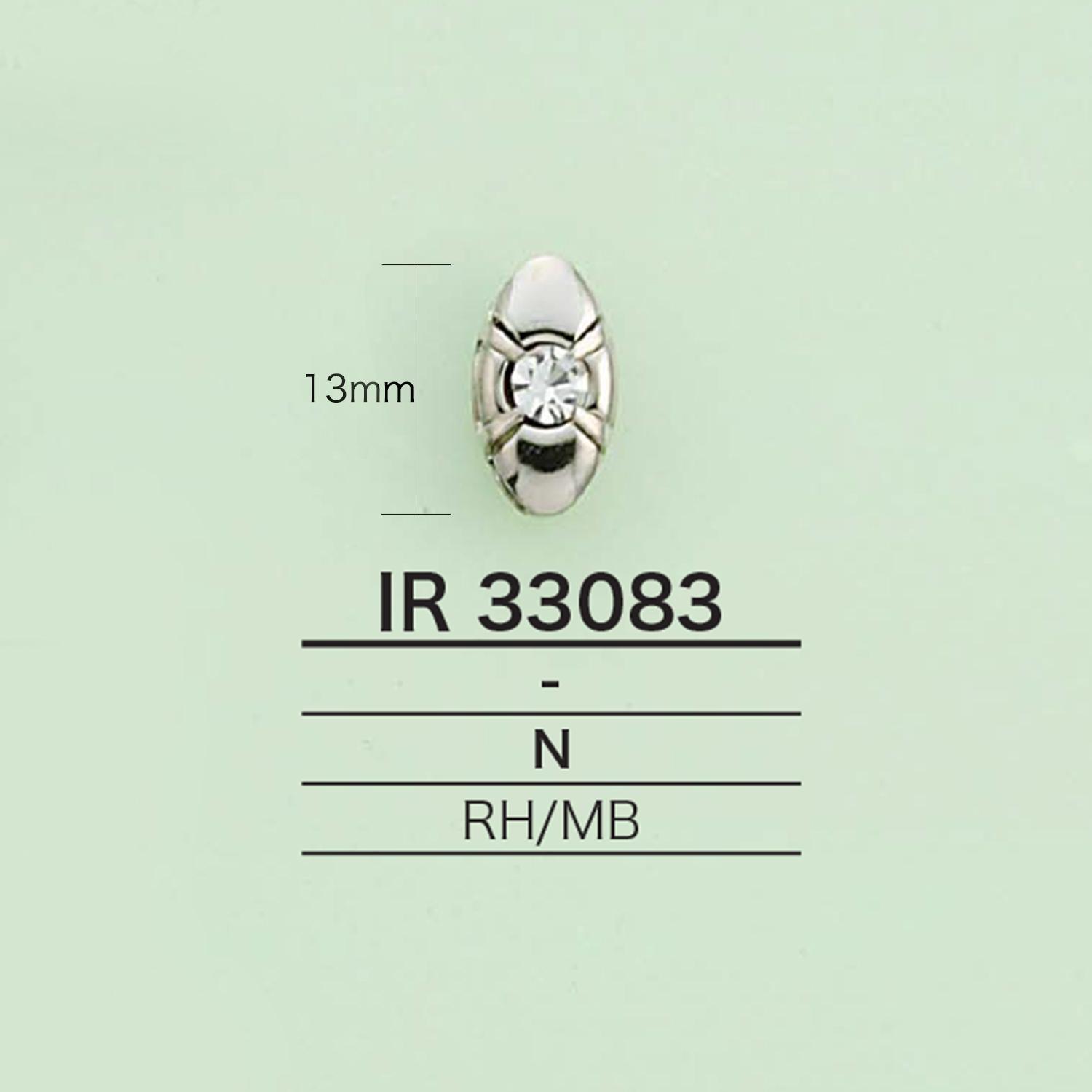 IR33083 라인 스톤이있는 매력 (타원형)[잡화 기타] IRIS