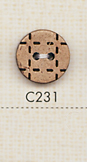 C231 천연 소재 2 구멍 스티치 스타일 나무 단추 다이야 버튼(DAIYA BUTTON)