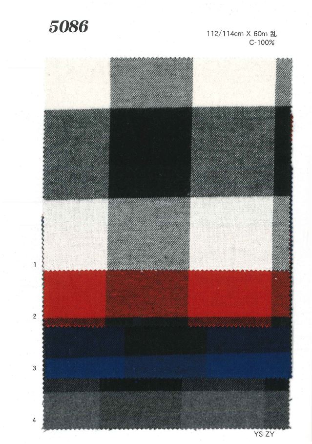 MU5086 기모 블록 체크무늬[원단] Ueyama Textile