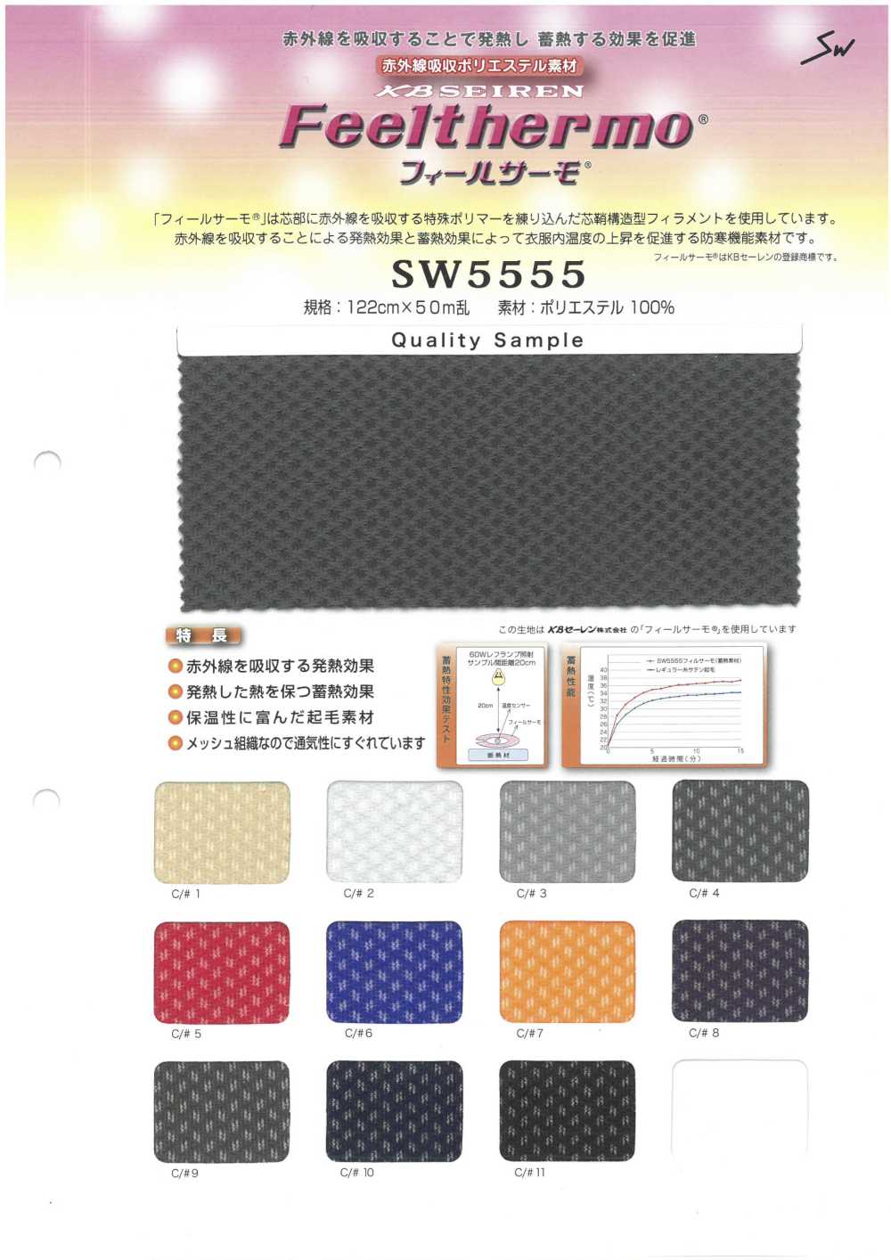 SW5555 필 써모프렌치 기모 그물원단/메쉬원단 삼화섬유