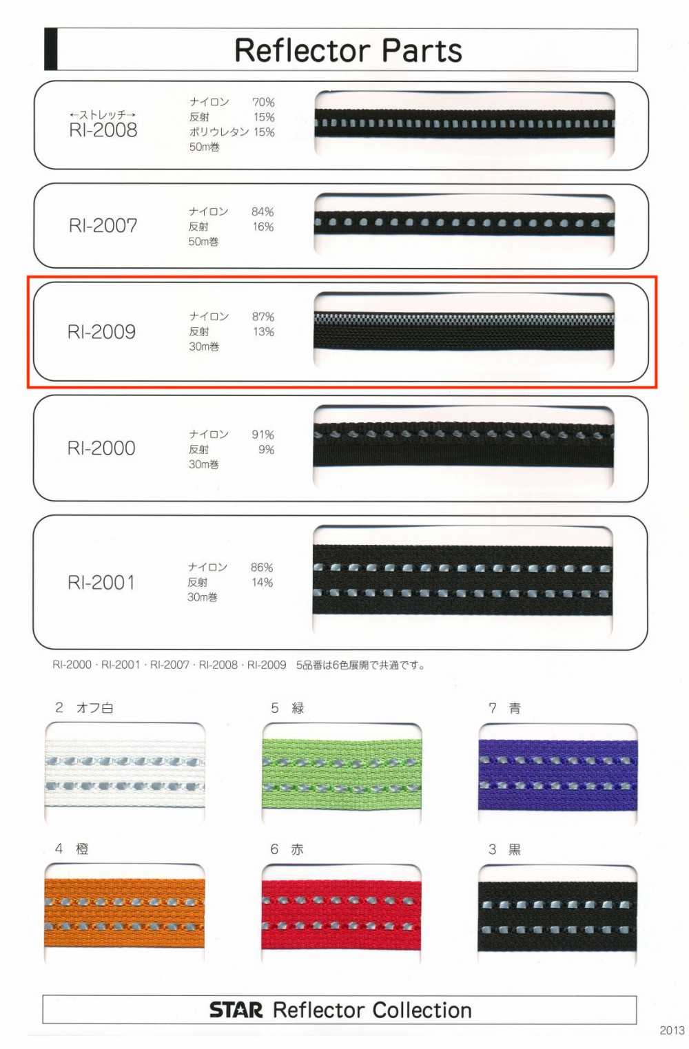 RI-2009 RI-2009 반사경 부품(약 10mm 폭)[리본 테이프 코드] 스타 브랜드(호시카)