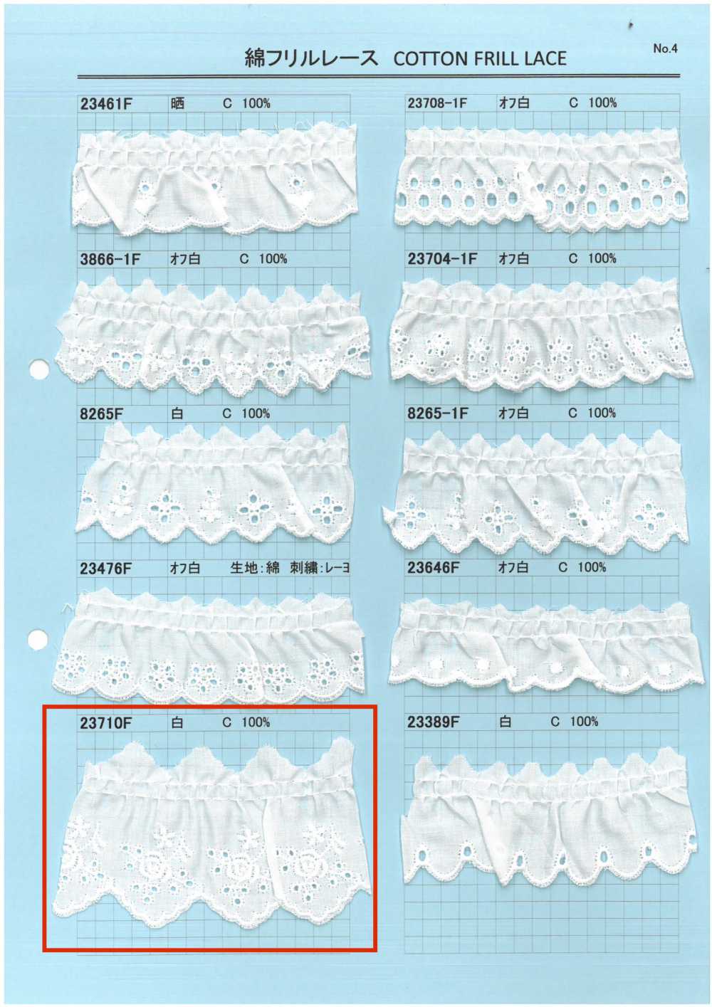 23710F 코튼 러플 레이스 Kyowa Lace