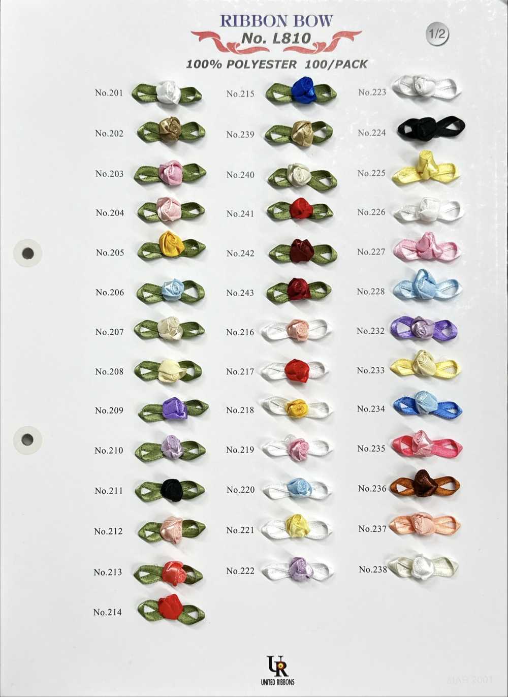 L810 가공 리본(약 30mm)[리본 / 테이프 / 코드] UNITED RIBBONS