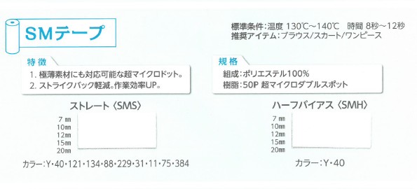 SMH-OUTLET SM 하프 바이어스 테이프[늘어짐 방지 테이프] Tohkai Thermo 테르모