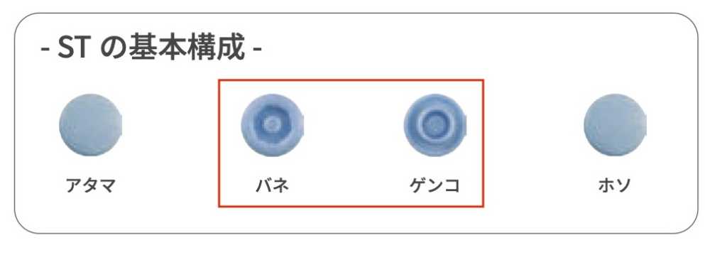 ST-30-B/C Santenac ST30 스프링/스터드 세트[도트 단추 / 아일렛] KAJI TECH