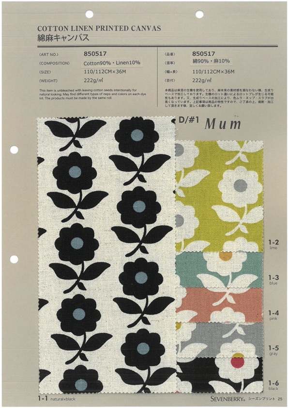 850517 세븐베리® 리넨 캔버스 맘[원단] VANCET