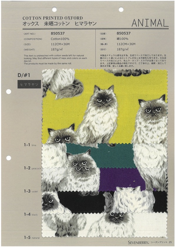 850537 세븐베리® 미표백 옥스포드 코튼 히말라얀[원단] VANCET