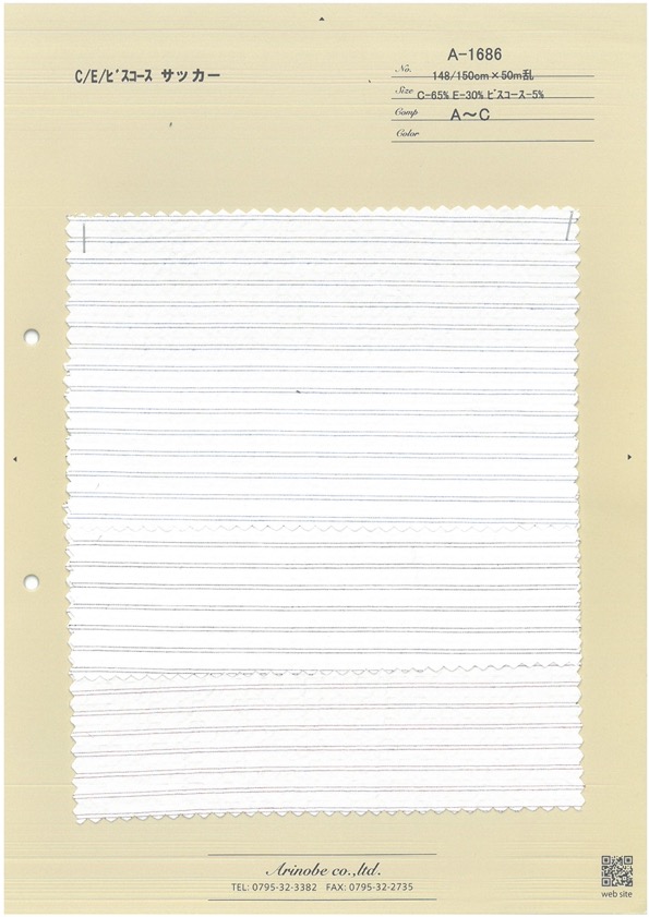 A-1686 C/E/비스코스 시어서커[원단] ARINOBE CO., LTD.