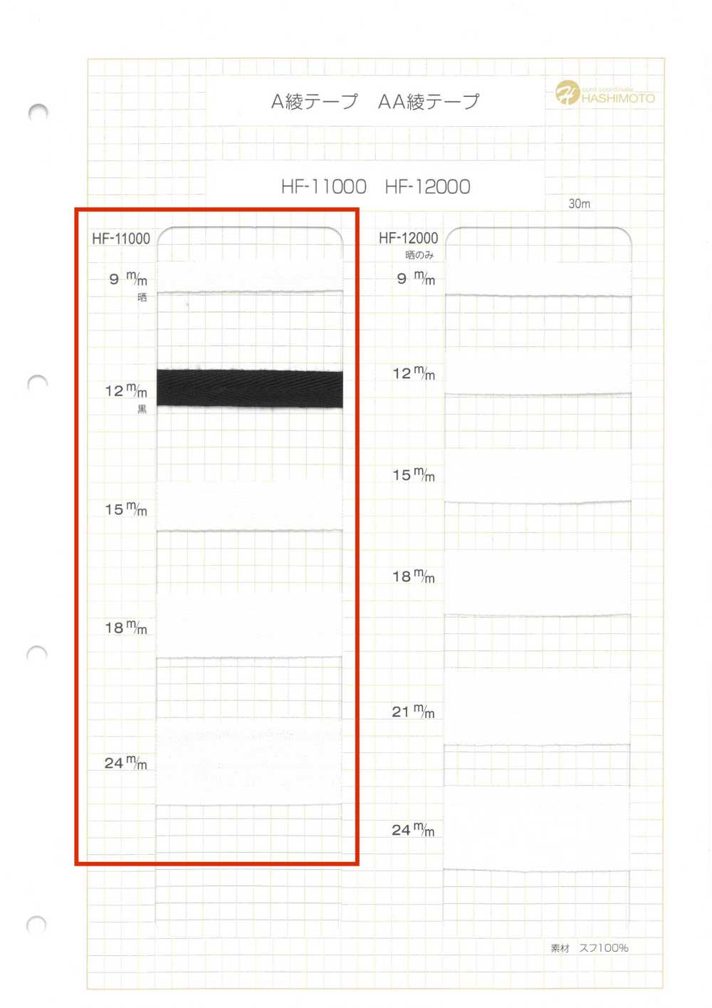 HF-11000 짠 테이프[리본 / 테이프 / 코드] 이름 없음