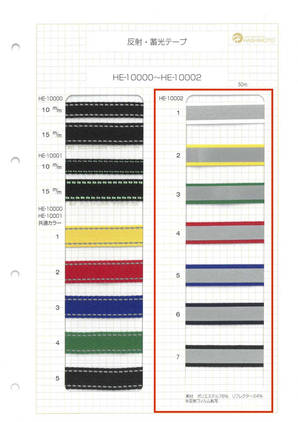 HE-10002 롤 루미너스 테이프[리본 / 테이프 / 코드] 이름 없음