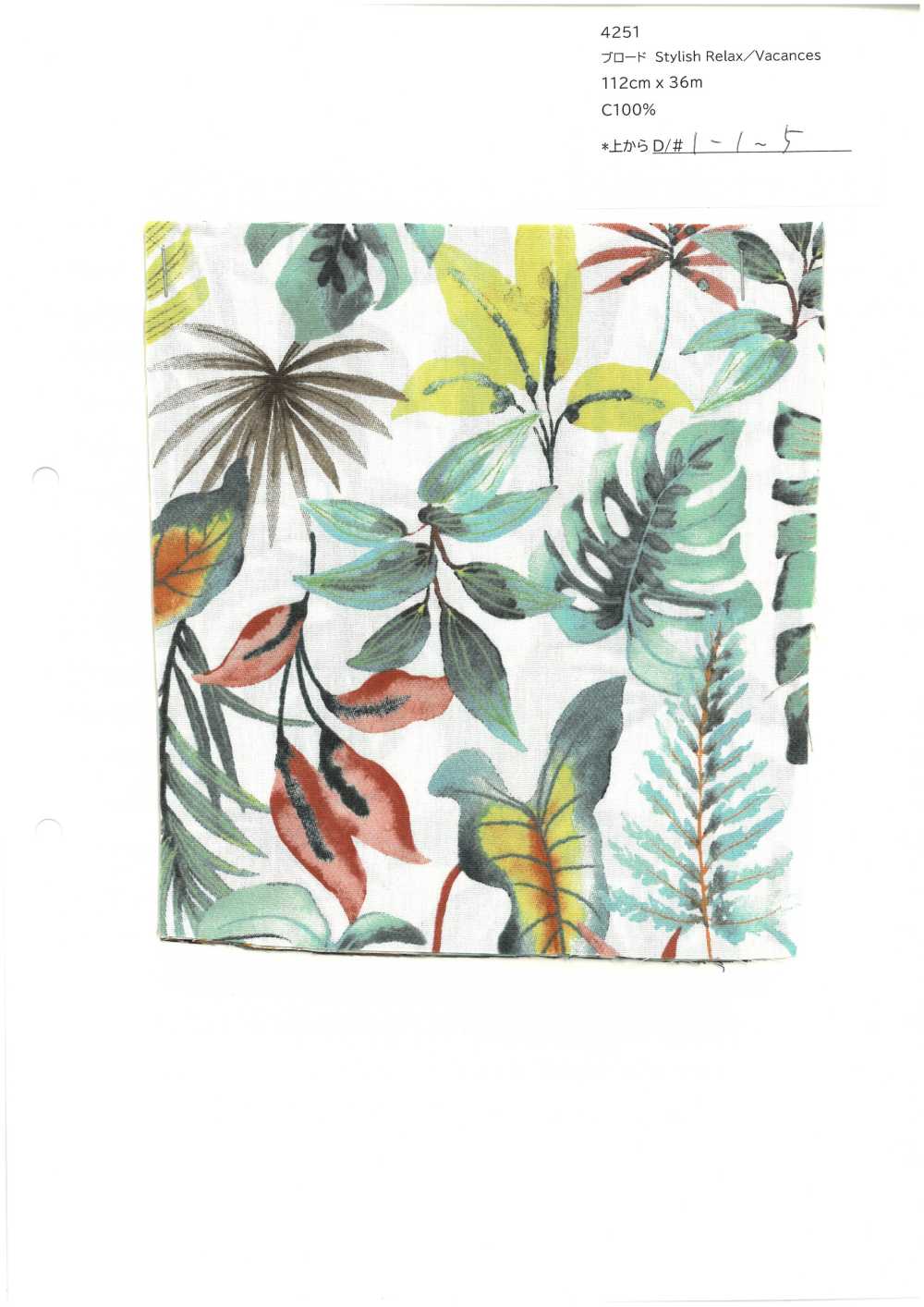 4251 SEVENBERRY® 브로드클로스 스타일리시 릴렉스/바캉스[원단] VANCET