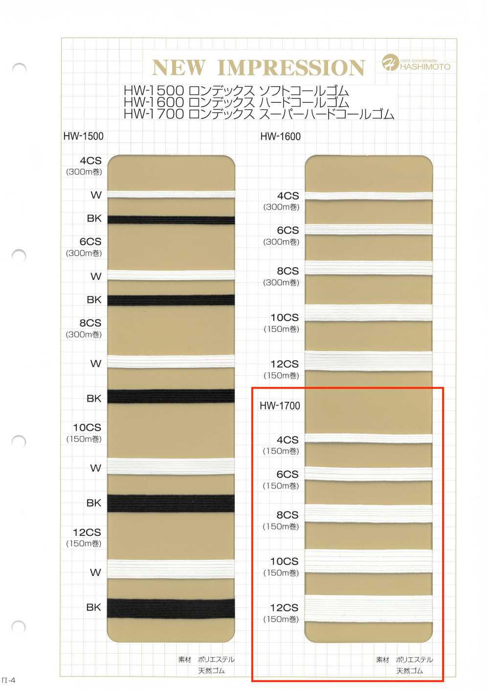 HW-1700 론덱스 슈퍼 하드 브레이디드 탄성[고무밴드] 이름 없음