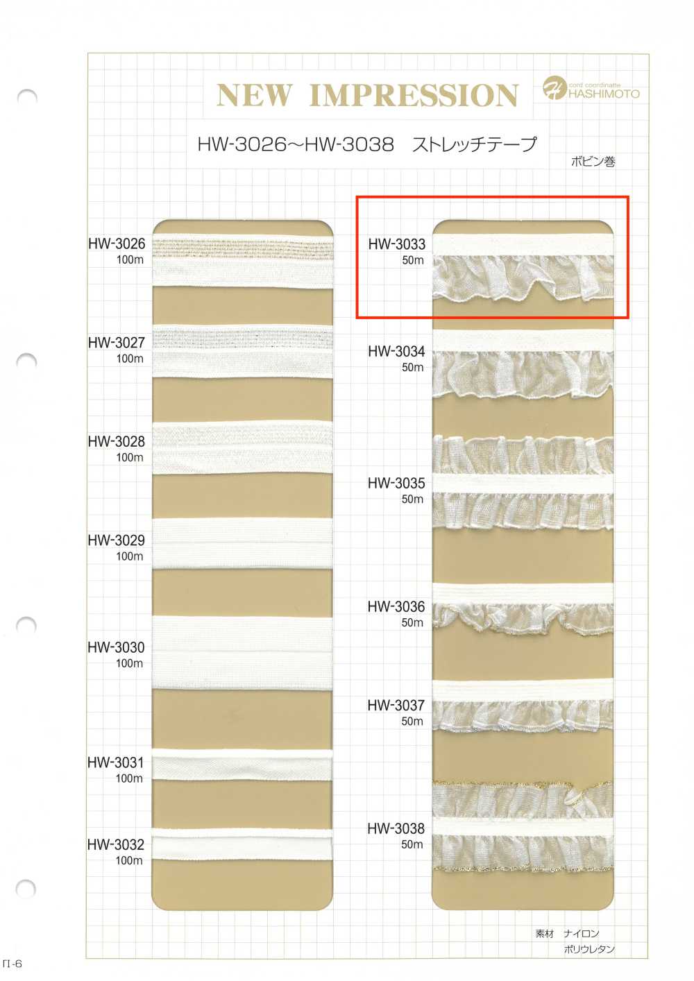 HW-3033 오간자 프릴 스트레치 테이프[리본 / 테이프 / 코드] 이름 없음