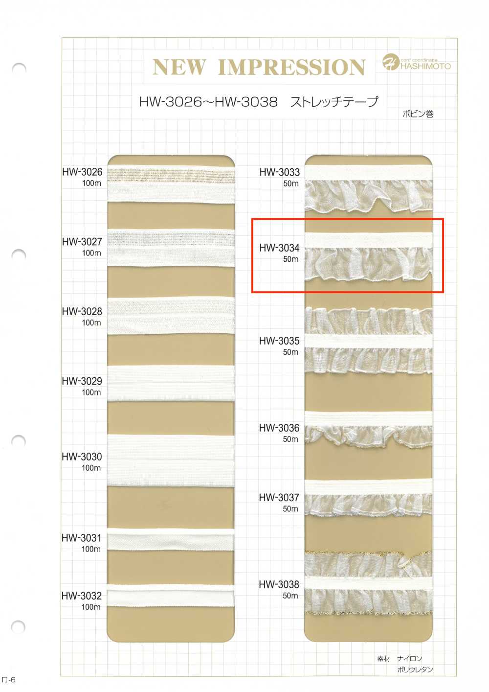 HW-3034 오간자 프릴 스트레치 테이프[리본 / 테이프 / 코드] 이름 없음