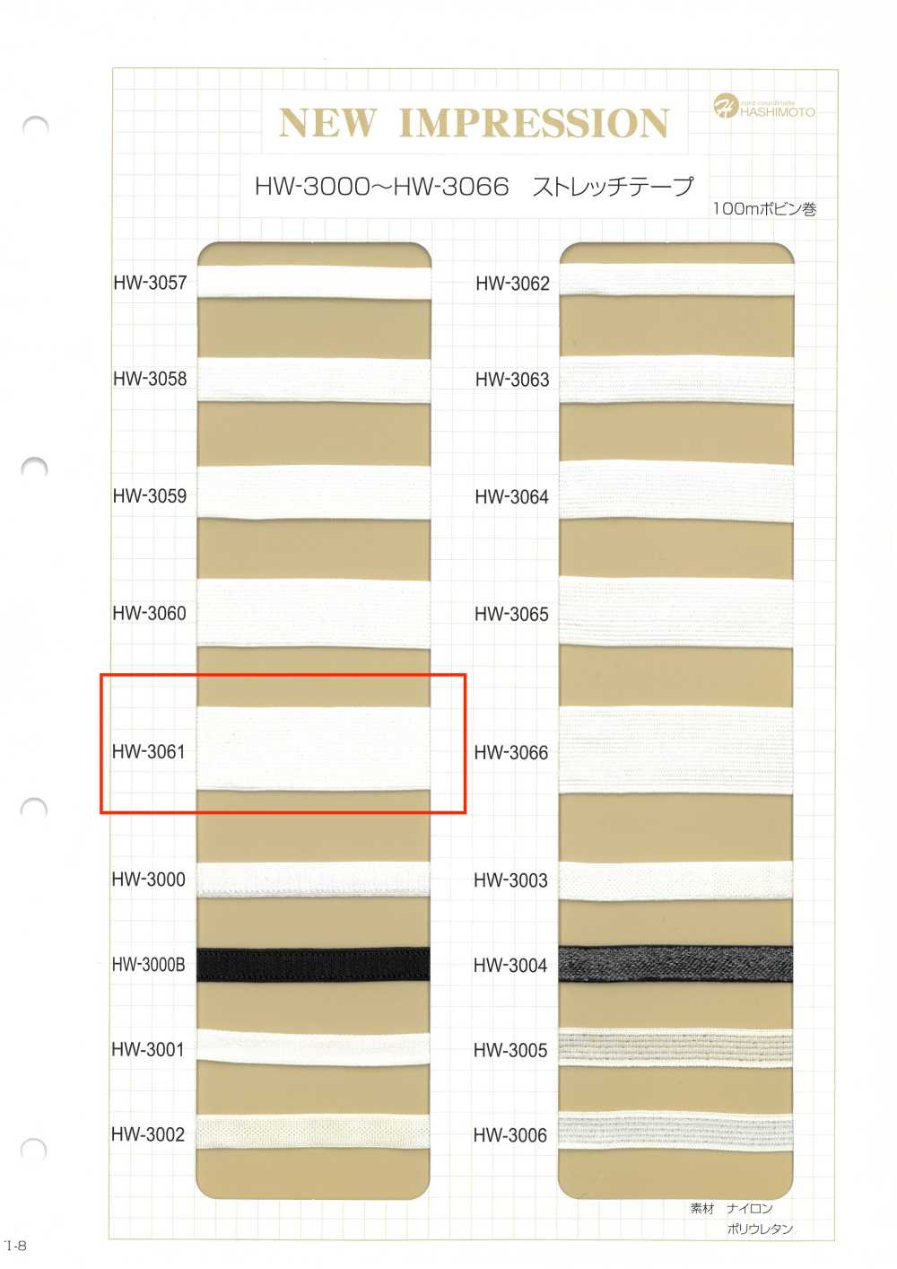 HW-3061 스트레치 테이프 코멧 테이프 포피[리본 / 테이프 / 코드] 이름 없음