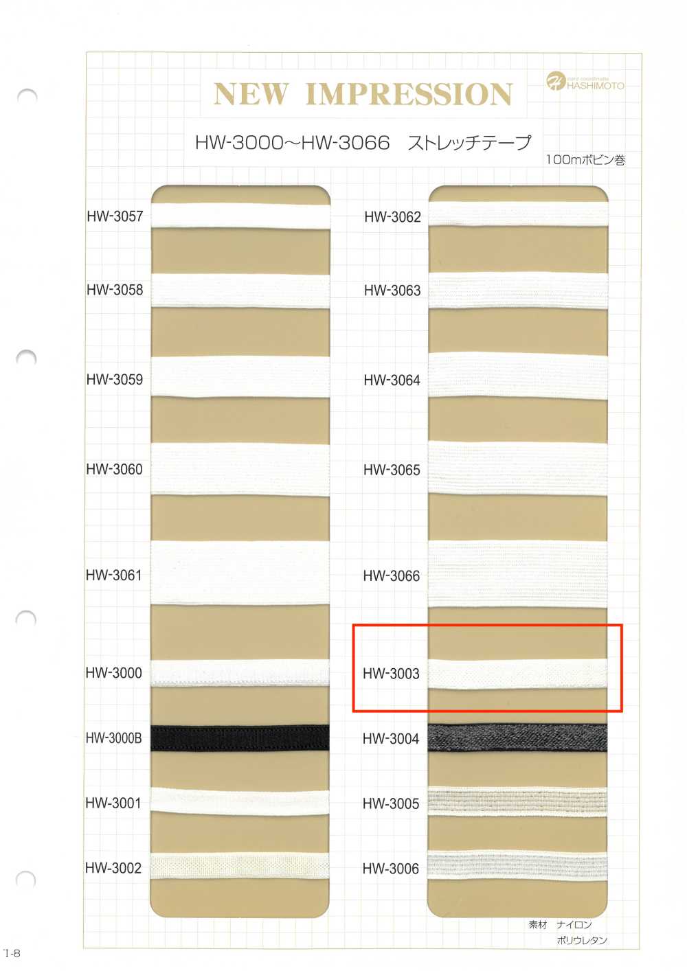 HW-3003 스트레치 테이프 헤더드 숄더 탄성 밴드[리본 / 테이프 / 코드] 이름 없음
