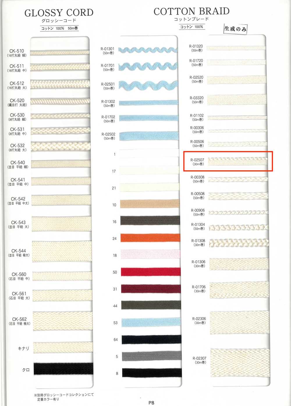 R-02507 코튼 브레이드[리본 / 테이프 / 코드] RIVER